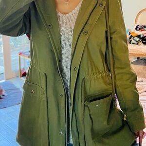 Women's Trench Coat with plaid details like New! M